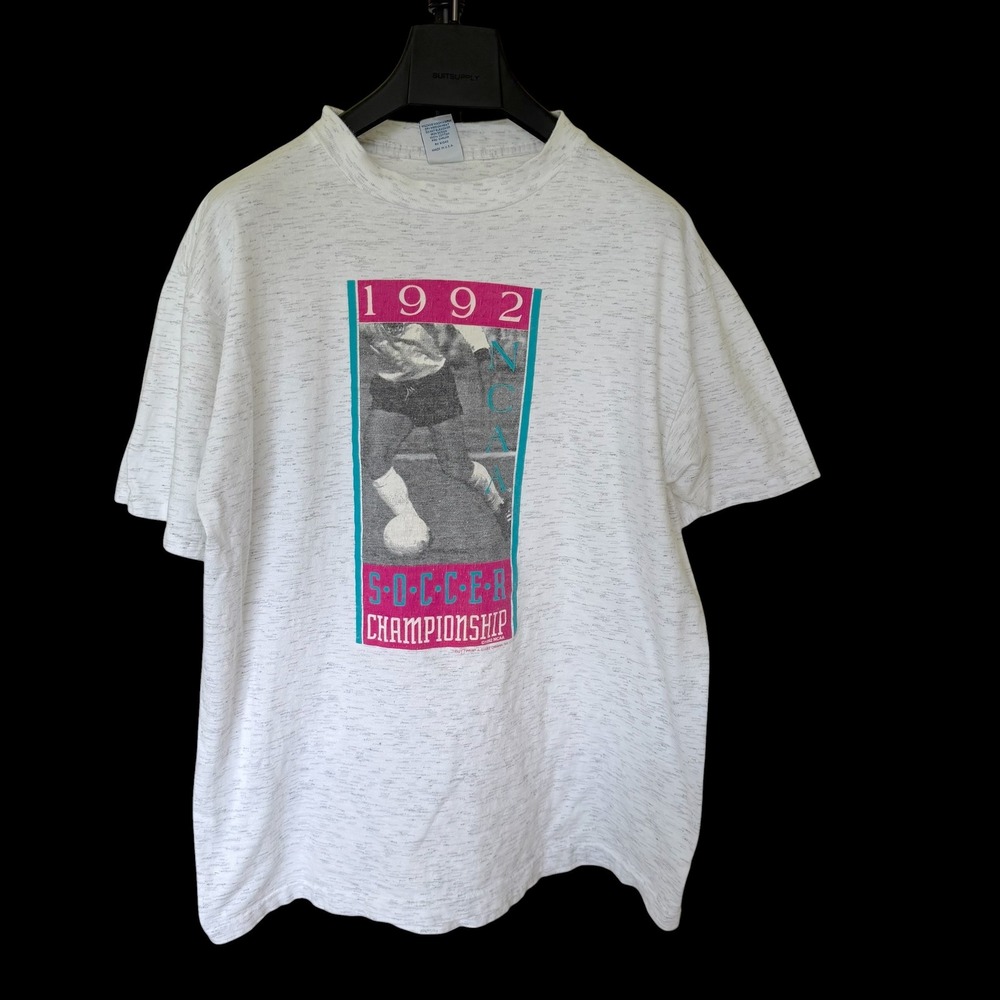 Vintage 1992 NCAA Soccer Championship Shirt Playerz Grey Ash XL Made in USA